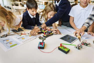 Children making Electronic Experimen